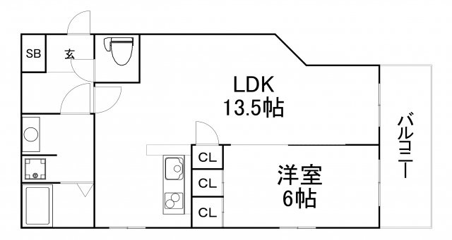 【間取り】 | レインボーコート谷町五