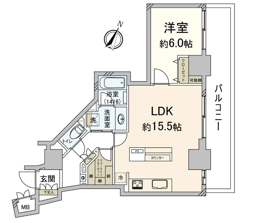 グランアルト天神タワーの間取り