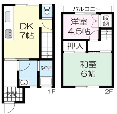 貸家　西宮市上田中町の間取り