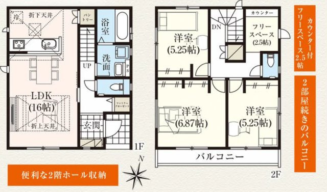 グラファーレ沖縄市松本３期・１号棟の間取り|３LDK＋フリースペース＋パントリー