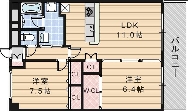 Clair北畠の間取り