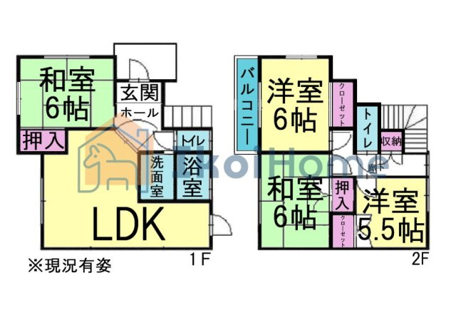 明石市二見町西二見　中古戸建の間取り