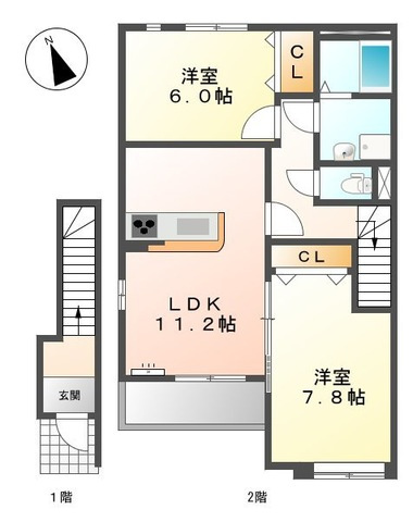 リッチヒルズ　　刈谷市の賃貸ならクラスホーム刈谷店の間取り