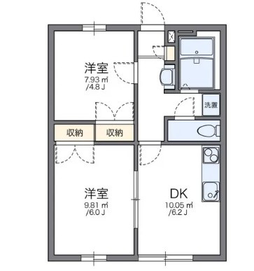 レオパレスＮＩＩＢＯＲＩの間取り