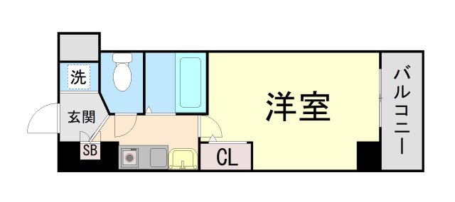 エステムコート新神戸エリタージュの間取り