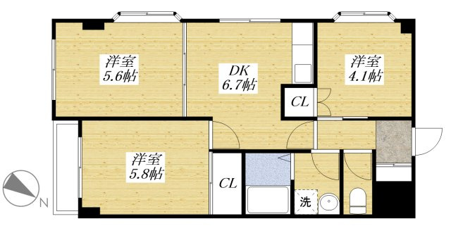フォンテーヌ南田園の間取り