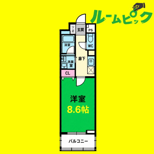 RIDGE大曾根　名古屋市賃貸　仲介手数料無料の間取り
