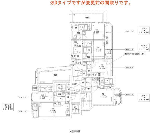 １棟貸し賃貸マンション（民泊可）の区画図