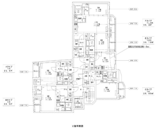 １棟貸し賃貸マンション（民泊可）の区画図