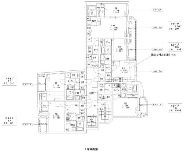 １棟貸し賃貸マンション（民泊可）の区画図