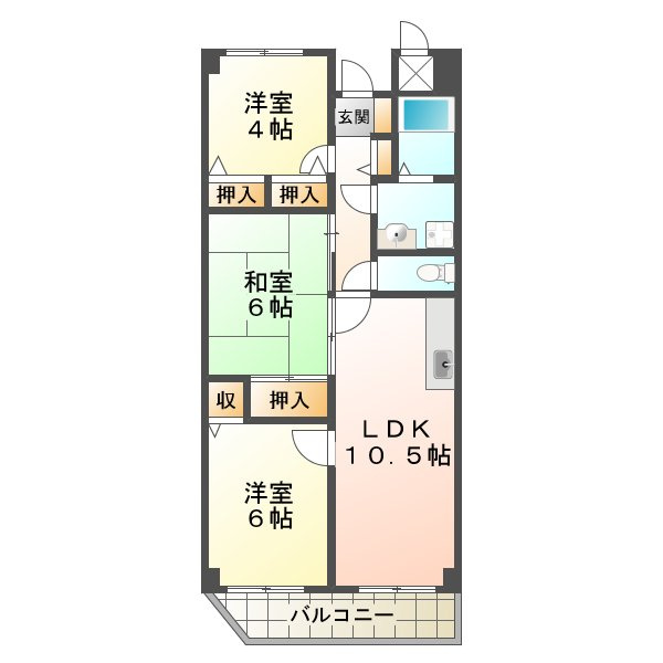 エクセレント今寺の間取り
