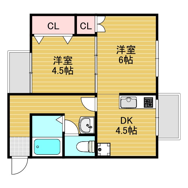 ビギンハイツA棟の間取り