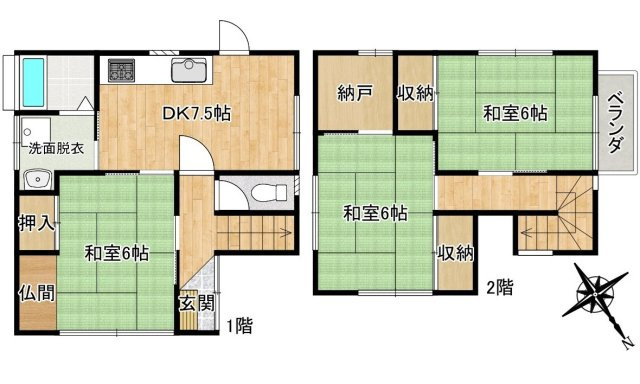 廿日市市地御前北３丁目の間取り