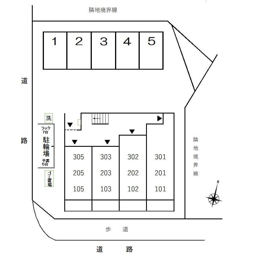 アスナロードの駐車場