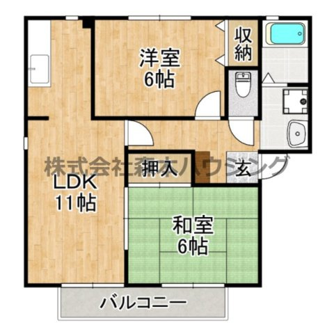 【間取り】 | 　クイーンズ　ヒル　A
