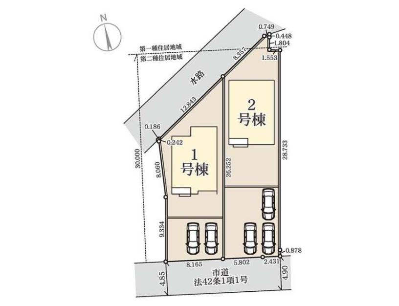 鉾田市鉾田第1　新築戸建　1号棟の区画図