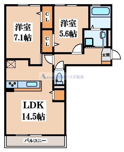 【間取り】 | Hills花水木B棟