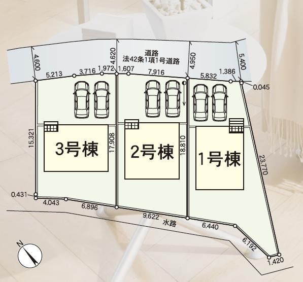 水戸市元吉田町第24　新規戸建　2号棟の区画図