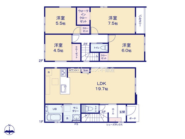 【間取り】 | 名古屋市南区要町１丁目11-15『仲介料無料』新築戸建て | 2号棟