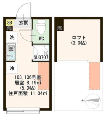 杉並区和泉４丁目のアパートの間取り