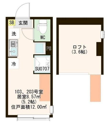 北区浮間４丁目のアパートの間取り