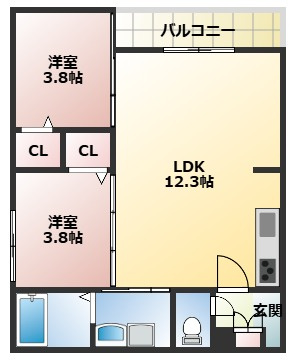 グラン寝屋川の間取り