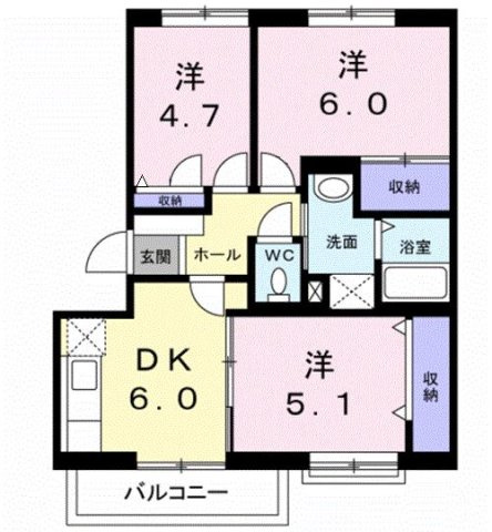 小阪西町Ⅲ番館の間取り