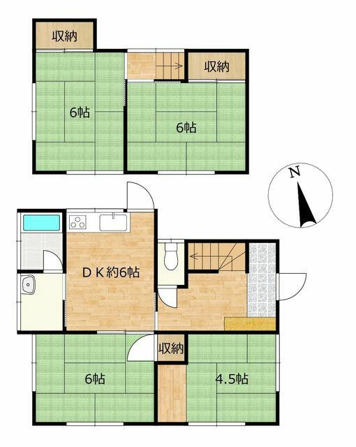 宇都宮市北若松原2丁目　3ＬＤＫ　中古住宅の間取り|【間取図】