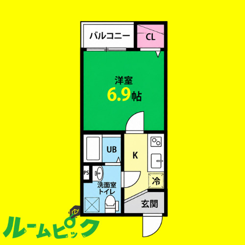 アルストロメリア栄生(アルストロメリアサコウ)　名古屋市賃貸　仲介手数料無料の間取り