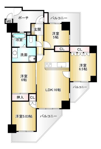 サーパス諏訪野第2の間取り