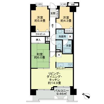 朝日白金台マンションの間取り