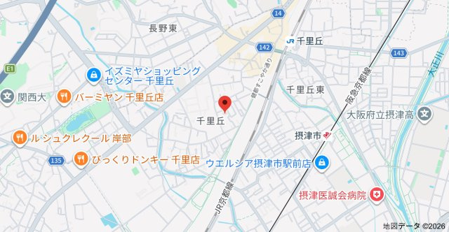 ボヌール千里丘の地図
