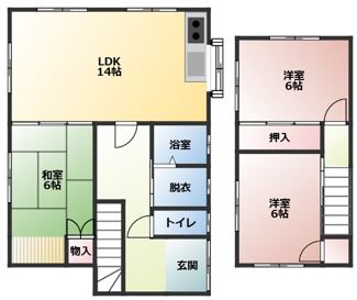 【間取り】 | 青島T貸家