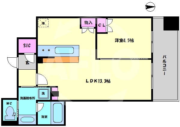 ワコーレ大阪新町タワーレジデンス　堀江小学校の間取り|ワコーレ大阪新町タワーレジデンス　間取り