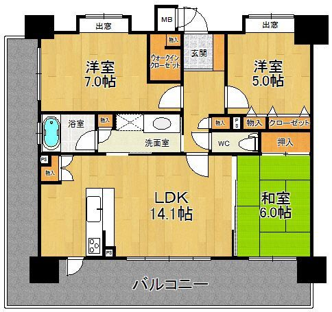 エイルマンション諏訪野町の間取り