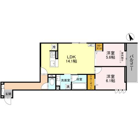 TORISIA新河岸の間取り