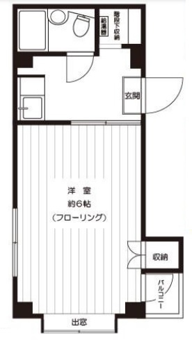 オーナーズハウス池上参番館の間取り|南向き3面採光の洋室6帖1R