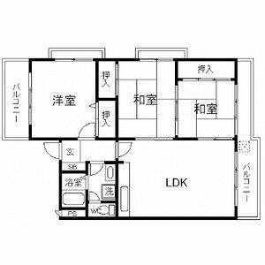 西宮市名次町の賃貸マンションの間取り