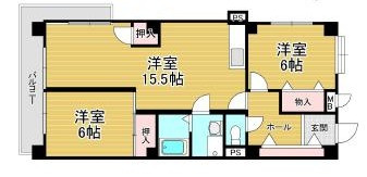 西宮市大屋町の賃貸マンションの間取り