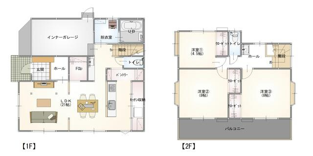宇都宮市兵庫塚3丁目　3ＳＬＤＫ　中古住宅の間取り