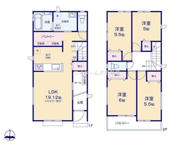 【間取り】 | 北名古屋市高田寺砂場49『仲介料無料』新築戸建て | B号棟