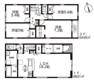 【間取り】 | 名古屋市中村区横井2丁目180【仲介手数料無料】新築一戸建て　1号棟