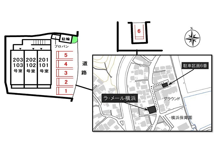 ラ・メール横浜の区画図|駐車場