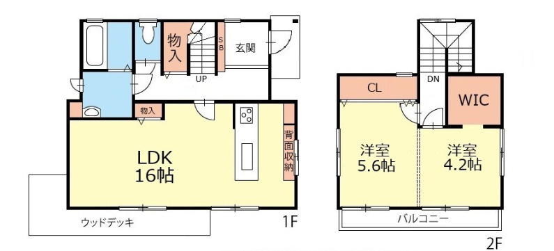 松本市寿北5丁目　中古戸建の間取り|全ての居室に心地よい陽光が差し込む明るいお住まいの2LDK。