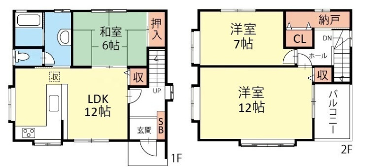 東筑摩郡山形村　中古戸建の間取り|間取りは3SLDK。全室6帖以上のゆとりの間取り設計です。