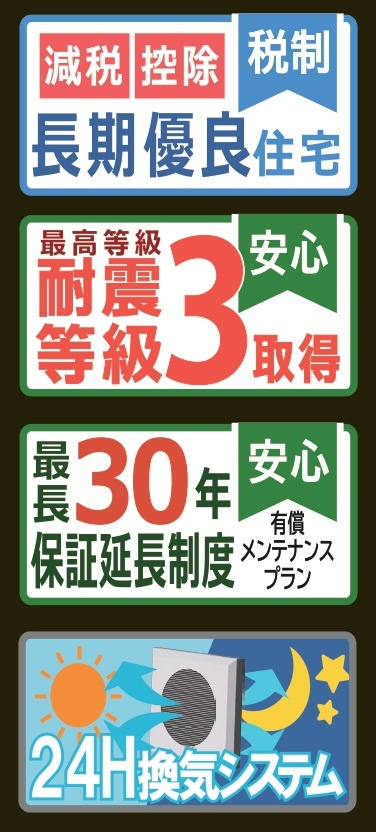 柏市増尾７丁目新築戸建のその他|各種税制優遇ある長期優良住宅認定物件