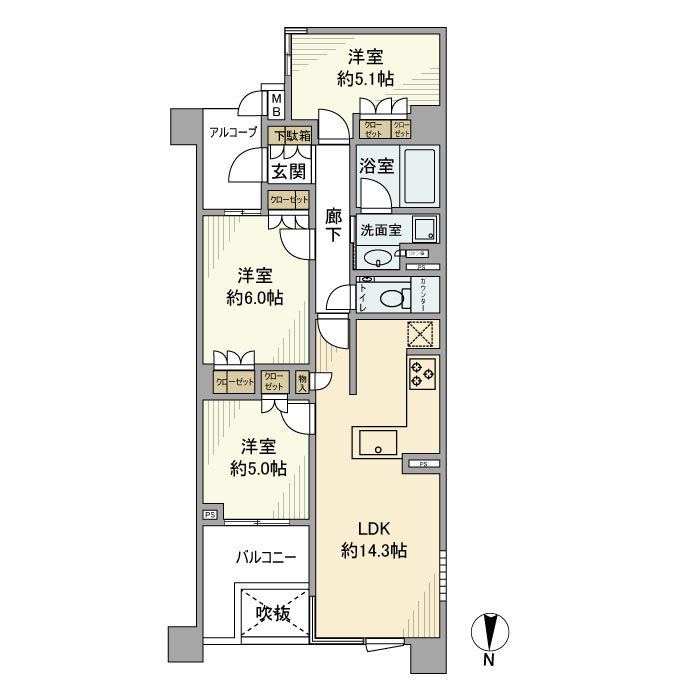 プラウド京都東洞院の間取り