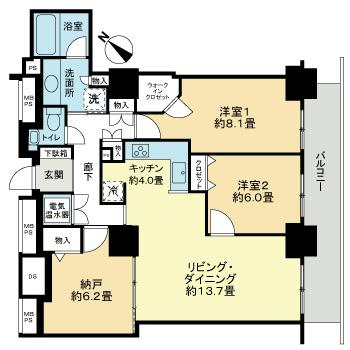 ザ・サッポロタワー・琴似の間取り
