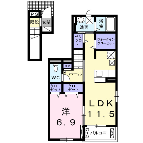 【間取り】 | ニコ　ヴィラージュＡ