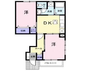 【間取り】 | クレセールおおつ野Ｂ